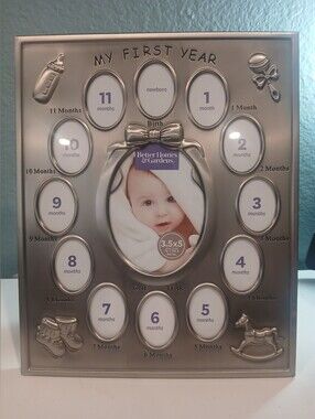 Better Homes & Gardens "My First Year" 12-Photo Baby Frame - Silver